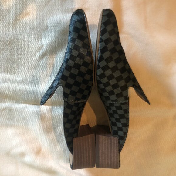 NEW (NWOT) Madewell Willa Loafer Mules in Checkerboard Calf Hair sz 7--SOLD OUT - Picture 9 of 16